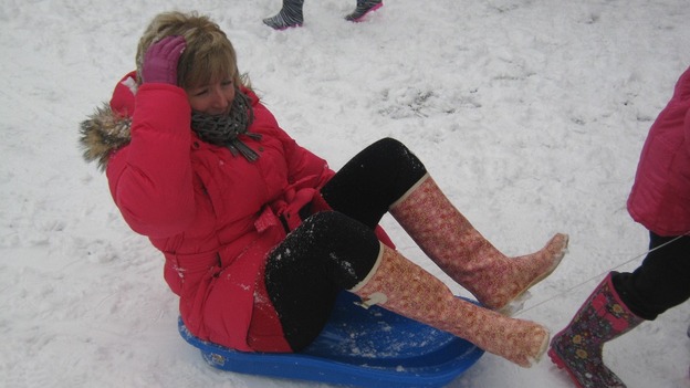 Person on sledge