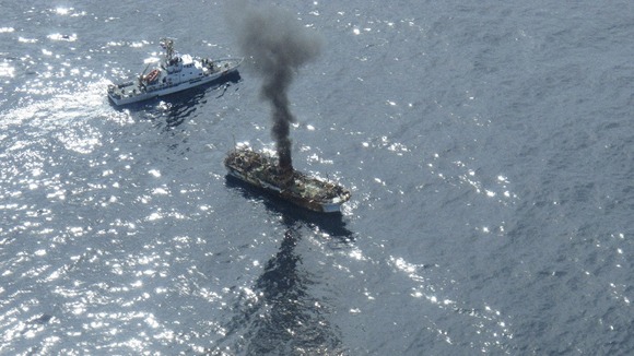 The US Coast Guard sank the ship for safety reasons.