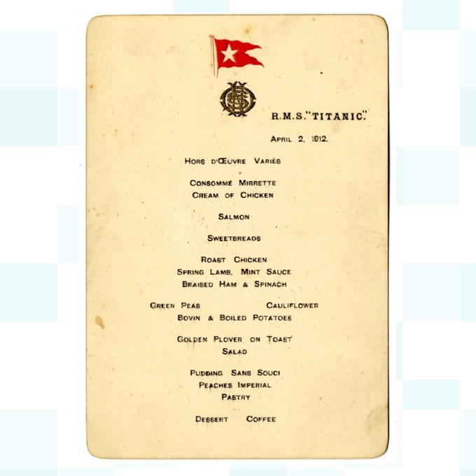 Image result for This menu from the Titanic is expected to fetch up to Â£100k