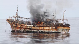 The Japanese ship was set adrift during last year's tsunami.