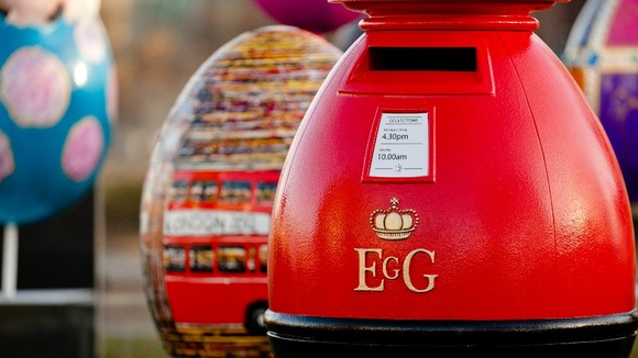 Giant egg designed like a post box