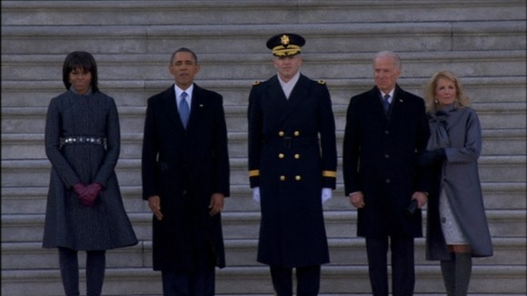 Barack and Michelle Obama, with Joe and Jill Biden