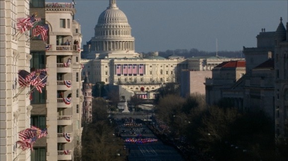 The motorcade at the Inauguration Parade in Washington DC