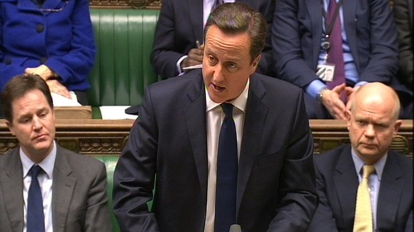 David Cameron delivering his statement on Algeria in the Commons