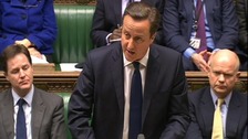 David Cameron delivering his statement on Algeria in the Commons