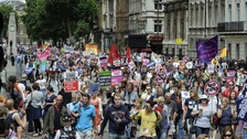 Teachers and civil servants protest over pension reforms in London on June 30th 2011