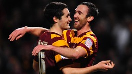 Bradford stunned Aston Villa with a 3-1 win in the first leg of the semi-final