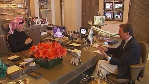Even in the middle of the desert the Prince never had fewer than three televisions in his field of vision, in his office it was many more