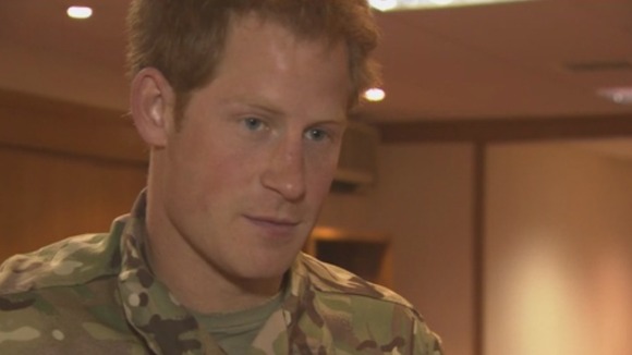 Prince Harry shortly after arriving home from Afghanistan