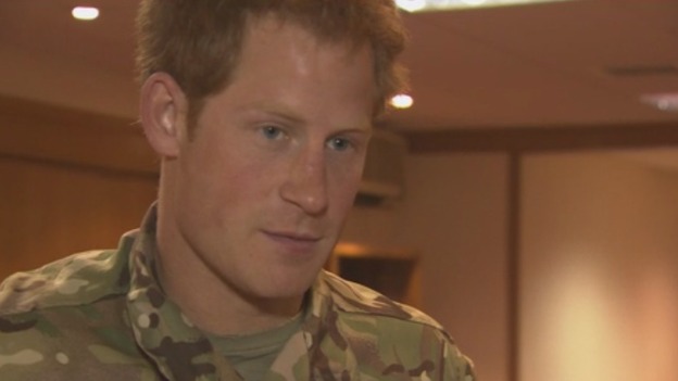 Prince Harry shortly after arriving home from Afghanistan