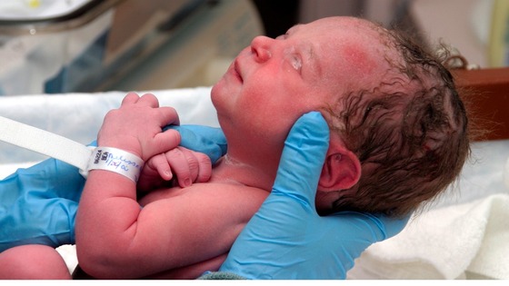 Baby in hospital