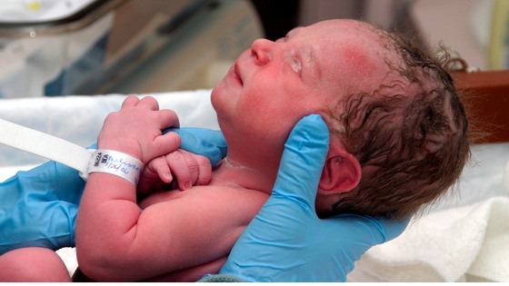 Baby in hospital