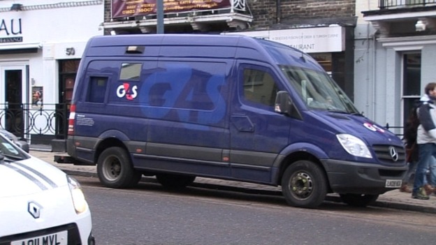 Security van hit by robbers