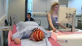 Kathryn Oatey uses the new breast scanner