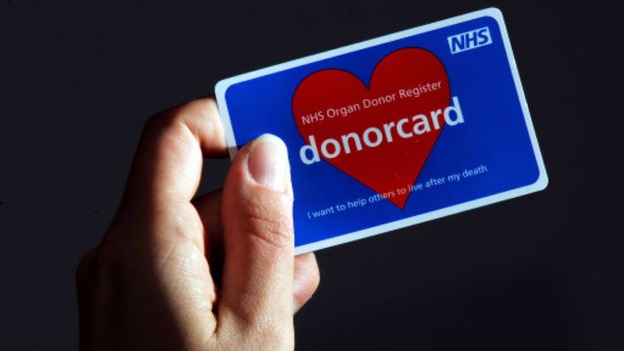 An organ donor card