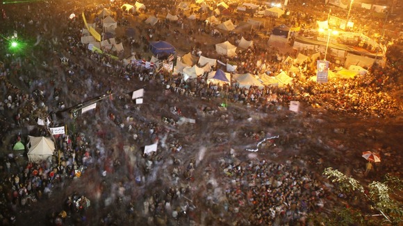 Protesters opposing Egyptian President Mohamed Mursi in Cairo