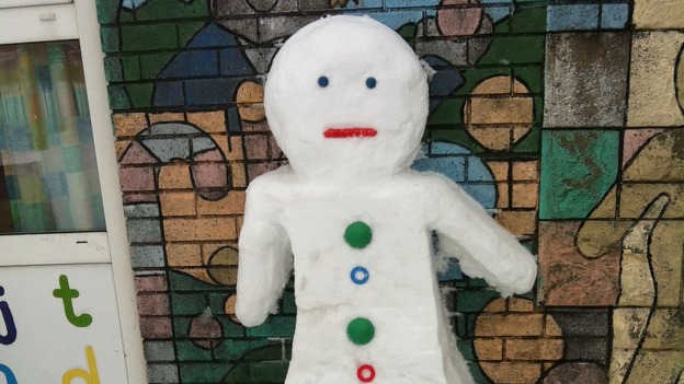 A snow gingerbread man