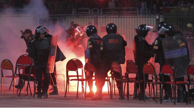 Police react to chaos in Port Said city, were at least 1,000 were injured as rival fans clashed.