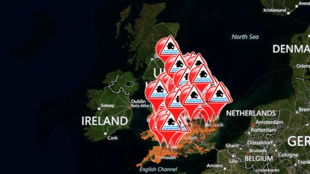 Flood warning map
