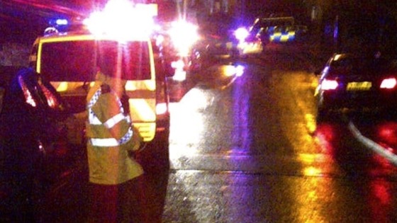 Emergency workers at the scene of the hit and run in Bristol. 