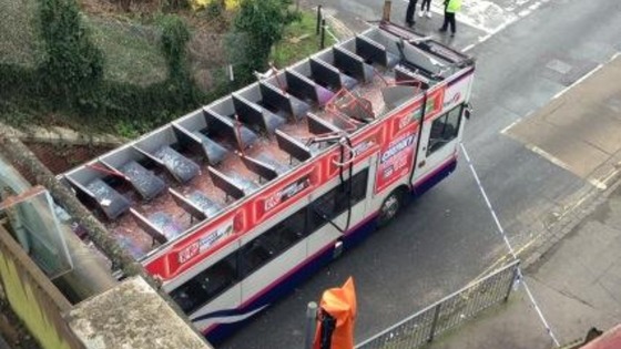 Damaged bus