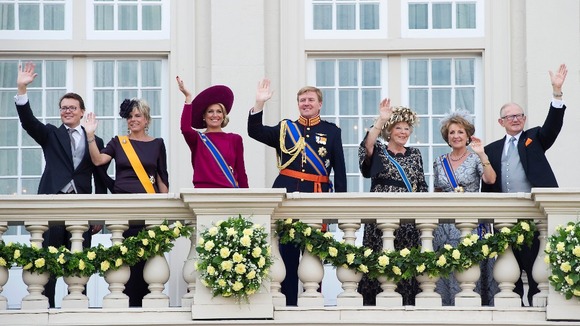 The Dutch royal family after Queen Beatrix (third from right) opened Parliament