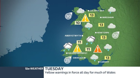 Anticipated rain has seen an amber warning issued in south Wales