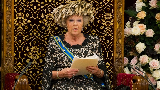 Queen Beatrix officially opens the new parliamentary year with a speech in September 2012