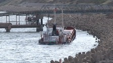 The cargo ship at Llanddulas