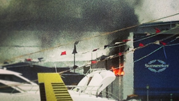 Fire at Poole Quay