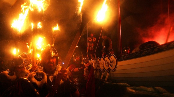 The event is known as the Up Helly Aa Viking fire festival 
