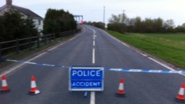 Police roadblock on A614