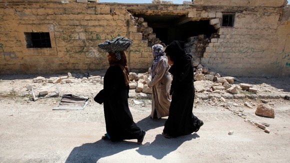 A group of women in Syria (not connected to the women mentioned in the ITV report)