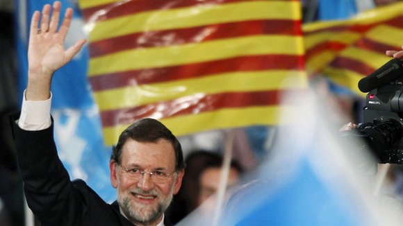 Mariano Rajoy at a campaign rally in Barcelona in November 2011