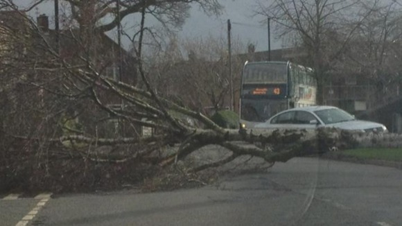 The scene on Royal Green Road in Northenden.