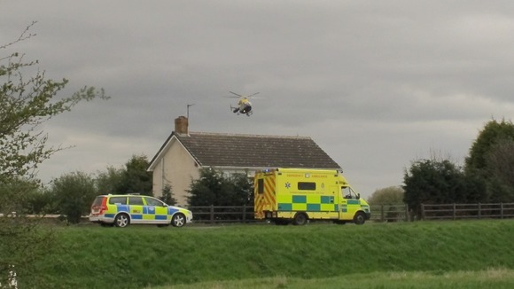 Air ambulance at scene