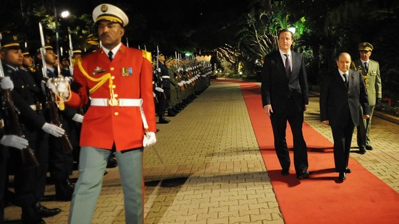David Cameron at the Presidential Palace in Algiers