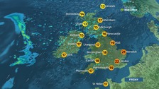 Quieter day with mixture of sunny spells and showers