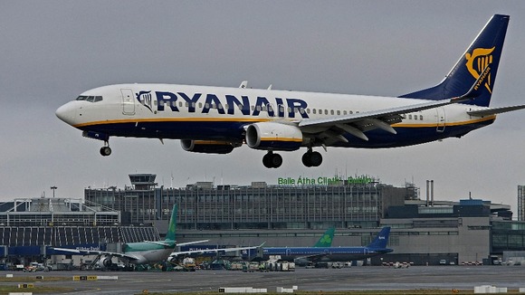 Ryanair plane lands at Dublin Airport