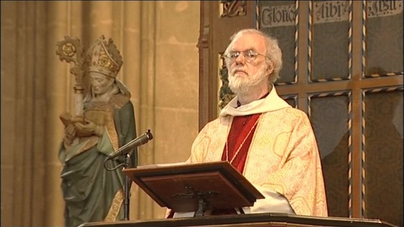 The Archbishop of Canterbury, Dr Rowan Williams speaking earlier today
