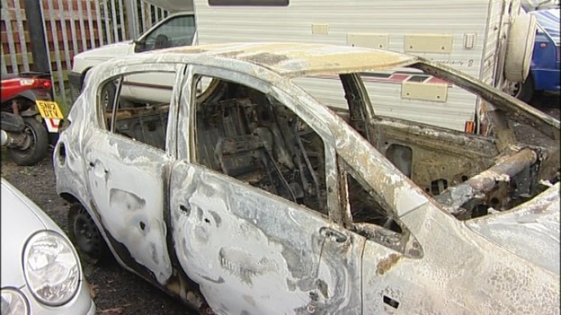 Burnt car