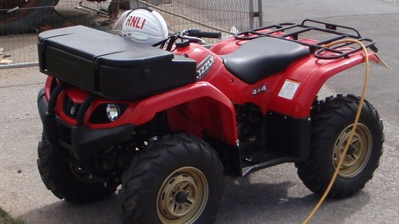 One of the RNLI's Yamaha Grizzly 350cc quad bikes