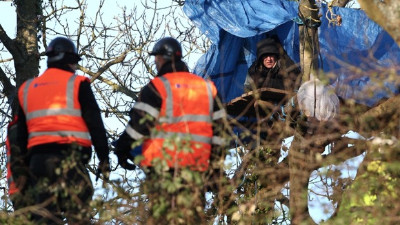 Campaigners at Combe Haven Valley were moved on by bailiffs earlier this week.