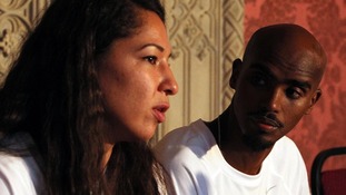 Mo Farah and his wife Tania