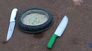 Knives found at the scene