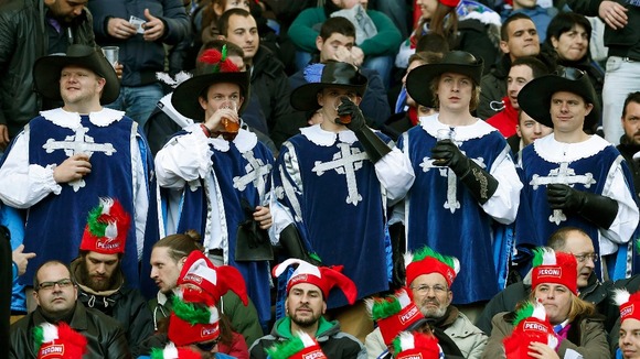 Supporters of the French rugby team