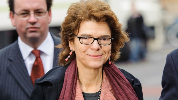 Vicky Pryce arriving at court this morning