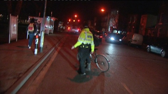 Police were out in Cambridge last night as part of a crackdown on what they are calling anti-social cycling