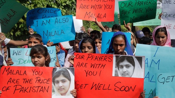 Students protested around Pakistan after Malala's shooting in October
