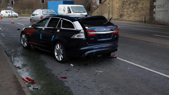 Car damaged in crash